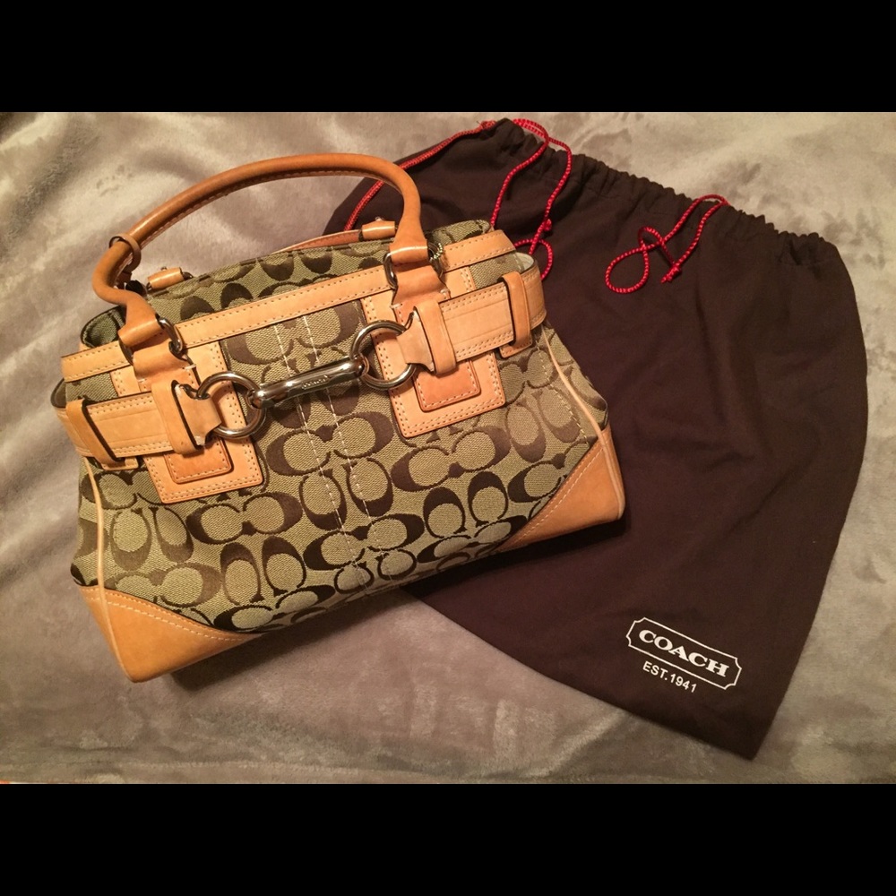 Coach Brown and Tan Handbag